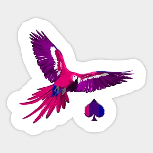 Biromantic Ace Pride Parrot Sticker